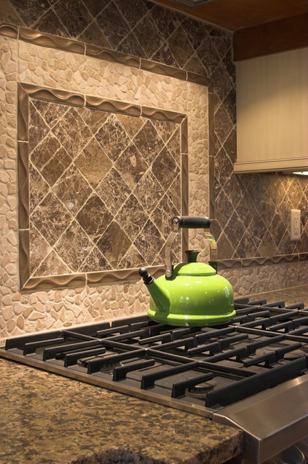 Tiled kitchen backsplash